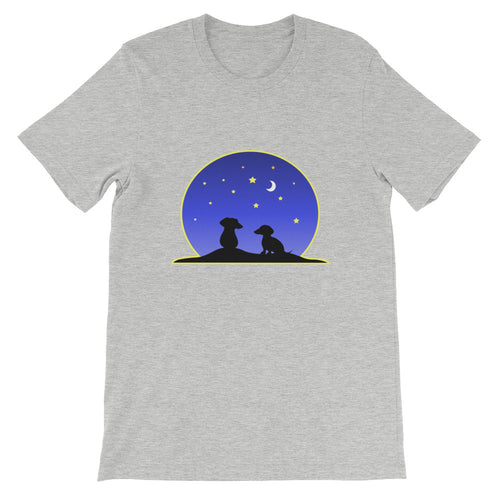 Dachshund Night Love - Unisex/Men's T-shirt - WeeShopyDog