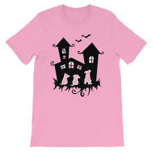 Load image into Gallery viewer, Dogs Halloween Castle - Unisex/Men&#39;s T-shirt - WeeShopyDog
