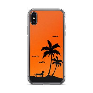 Dachshund Palm Tree - iPhone Case - WeeShopyDog