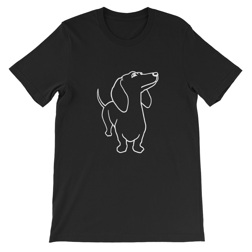 Tシャツ・カットソー [MARRON EDITION] Dachshund Graphic T-Shirt Cutest Black and Tan Dachshund All Over Print Women's Cotton