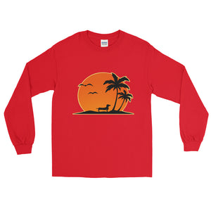 Dachshund Palm Tree - Long Sleeve T-Shirt - WeeShopyDog
