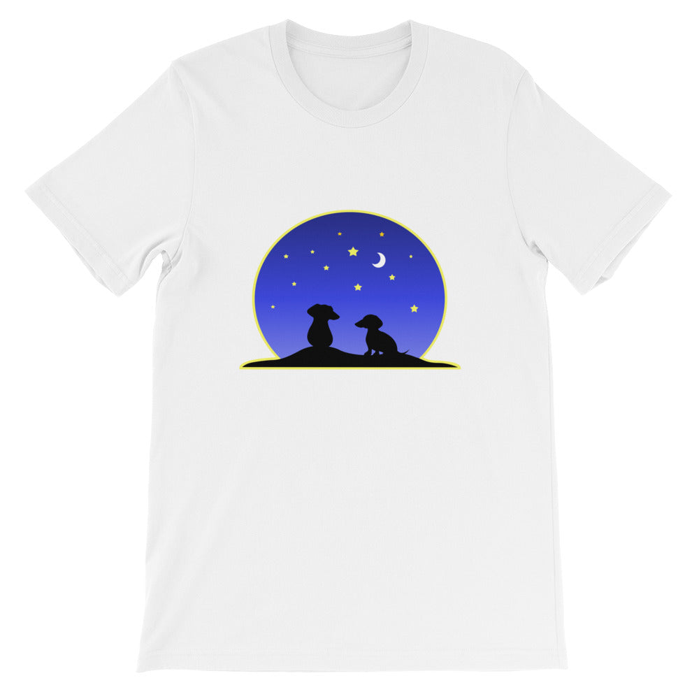 Dachshund Night Love - Unisex/Men's T-shirt - WeeShopyDog