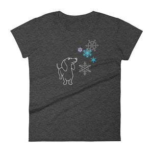 Dachshund Snowflakes - Women's T-shirt - WeeShopyDog