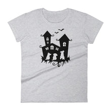 Load image into Gallery viewer, Dogs Halloween Castle - Women&#39;s T-shirt - WeeShopyDog
