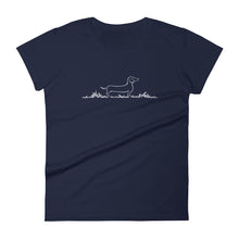 Load image into Gallery viewer, Dachshund Line Grass - Women&#39;s T-shirt - WeeShopyDog
