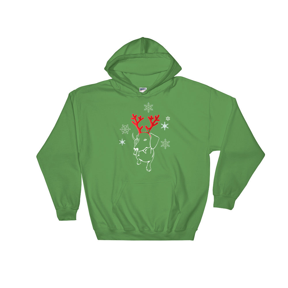 Dachshund Christmas Moose - Hooded Sweatshirt - WeeShopyDog