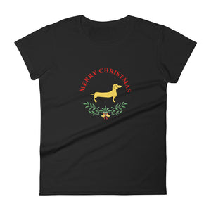 Dachshund Merry Christmas II - Women's T-shirt - WeeShopyDog