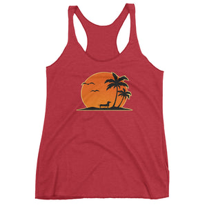 Dachshund Palm Tree - Women's Tank Top - WeeShopyDog