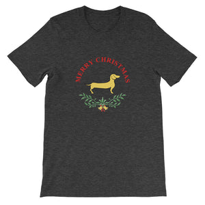 Dachshund Merry Christmas II - Unisex/Men's T-shirt - WeeShopyDog