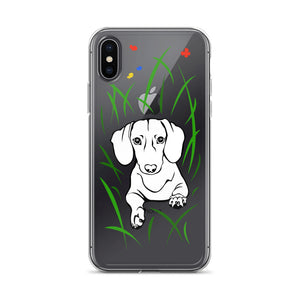 Dachshund Play Grass - iPhone Case - WeeShopyDog