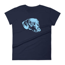 Load image into Gallery viewer, Dachshund Blue - Women&#39;s T-shirt - WeeShopyDog
