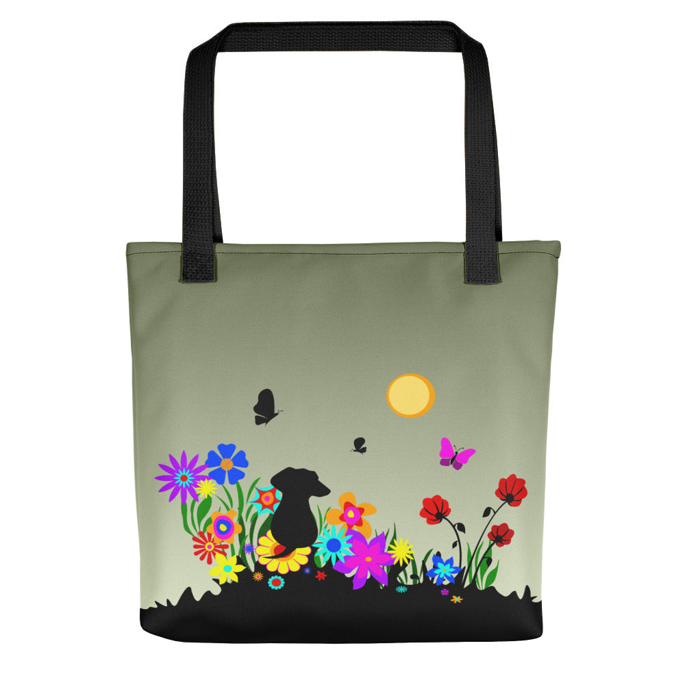 Dachshund Blossom - Color Tote Bag - WeeShopyDog
