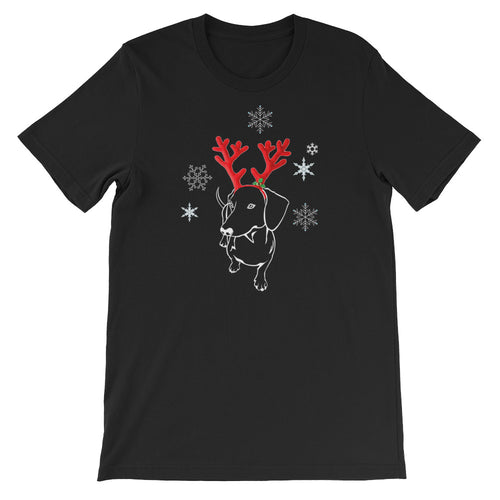 Dachshund Christmas Moose - Unisex/Men's T-shirt - WeeShopyDog