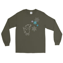Load image into Gallery viewer, Dachshund Snowflakes - Long Sleeve T-Shirt - WeeShopyDog
