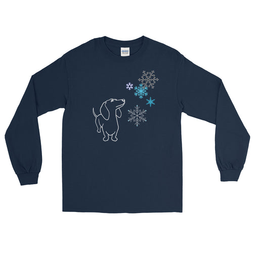 Dachshund Snowflakes - Long Sleeve T-Shirt - WeeShopyDog