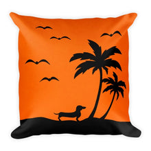 Load image into Gallery viewer, Dachshund Palm Tree - Square Pillow - WeeShopyDog
