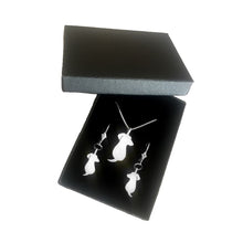 Load image into Gallery viewer, Dachshund Necklace and Dangle Earrings SET - Silver |Friend - WeeShopyDog
