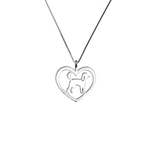 Load image into Gallery viewer, Poodle Necklace - Silver Heart Pendant - WeeShopyDog
