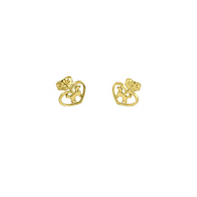 Load image into Gallery viewer, Poodle Stud Earrings - 14K Gold-Plated Heart - WeeShopyDog

