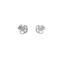 Load image into Gallery viewer, Poodle Stud Earrings - Silver Heart - WeeShopyDog
