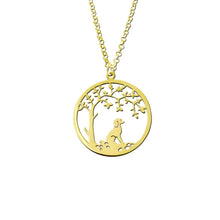 Load image into Gallery viewer, Poodle Little Tree Of Life Pendant Necklace - Silver/14K Gold-Plated - WeeShopyDog
