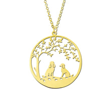 Load image into Gallery viewer, Poodle Tree Of Life Pendant Necklace - Silver/14K Gold-Plated - WeeShopyDog
