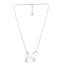 Load image into Gallery viewer, Pug Necklace and Stud Earrings SET - Silver/14K Gold-Plated |Line - WeeShopyDog
