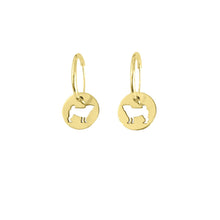 Load image into Gallery viewer, Pug Hoop Dangle Earrings - 14K Gold-Plated - WeeShopyDog
