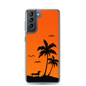 Dachshund Palm Tree - Samsung Case