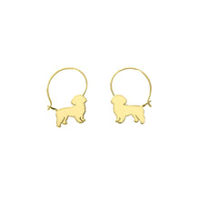 Load image into Gallery viewer, Shih Tzu Earrings - 14K Gold-Plated Hoop - WeeShopyDog
