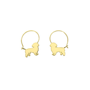 Shih Tzu Earrings - 14K Gold-Plated Hoop - WeeShopyDog