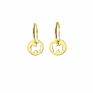 Shih Tzu Earrings - 14K Gold-Plated Charm Hoop- WeeShopyDog