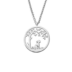 Shih Tzu  Pendant - Silver Tree Of Life Necklace - WeeShopyDog