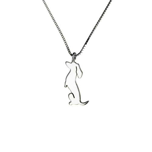 Dachshund Pendant Necklace - Silver/14K Gold-Plated |Sit-up - WeeShopyDog