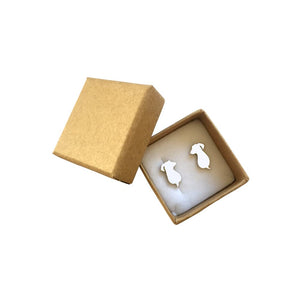 Dachshund Stud Earrings - Silver |Friend - WeeShopyDog