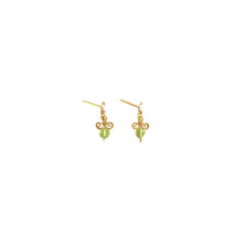 Load image into Gallery viewer, Boho Light - 14K Gold Filled and Peridot - Dangle Stud Earrings - WeeShopyDog
