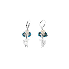 Load image into Gallery viewer, Dachshund Dangle Leverback Earrings - Silver Turquoise |I - WeeShopyDog
