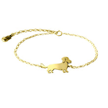 Load image into Gallery viewer, Wire Haired Dachshund Bracelet - 14K Gold-Plated - WeeShopyDog
