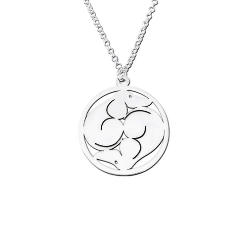 Dachshund Yin Yang Pendant Necklace - Silver/14K Gold-Plated - WeeShopyDog