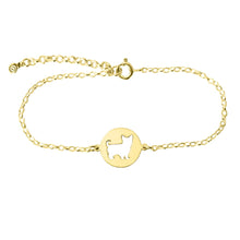 Load image into Gallery viewer, Yorkie Charm Bracelet - 14K Gold-Plated - WeeShopyDog
