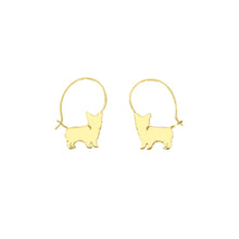 Load image into Gallery viewer, Yorkie Hoop Earrings - 14k Gold plated - WeeShopyDog
