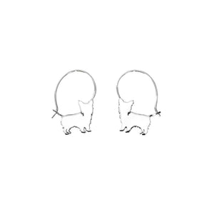 Yorkie Hoop Earrings - Silver - WeeShopyDog